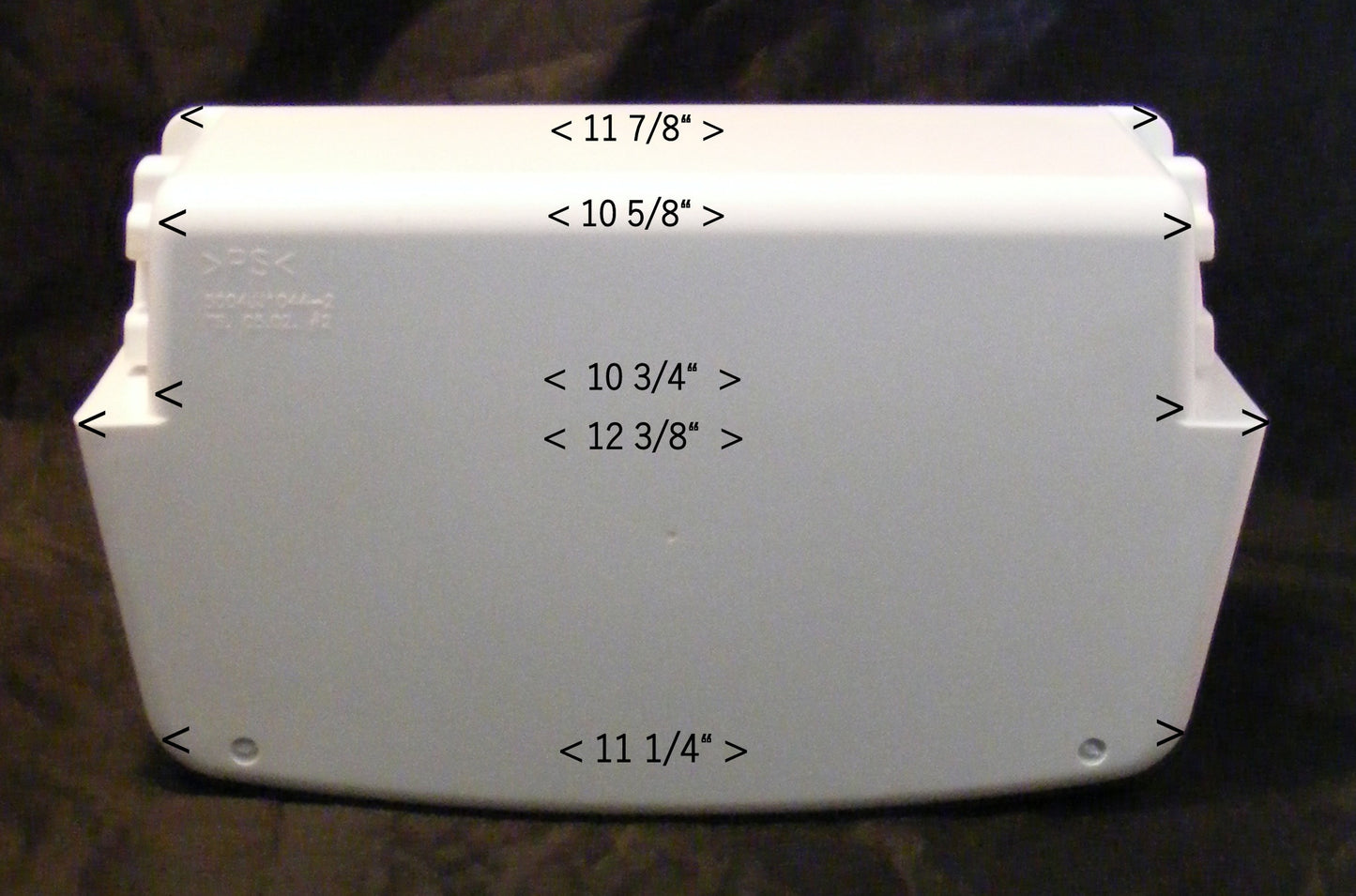 WR17X11606 door bin measurements 2